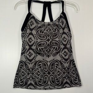 Yoga Top Tek Gear Size Medium Black & Grey Bra Shelf Polyester blend
